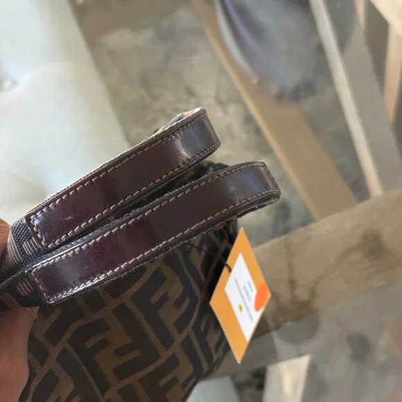 FENDI ZUCCA CANVAS Vintage 1925 Cosmetic Pouch Brown - Picture 6 of 10